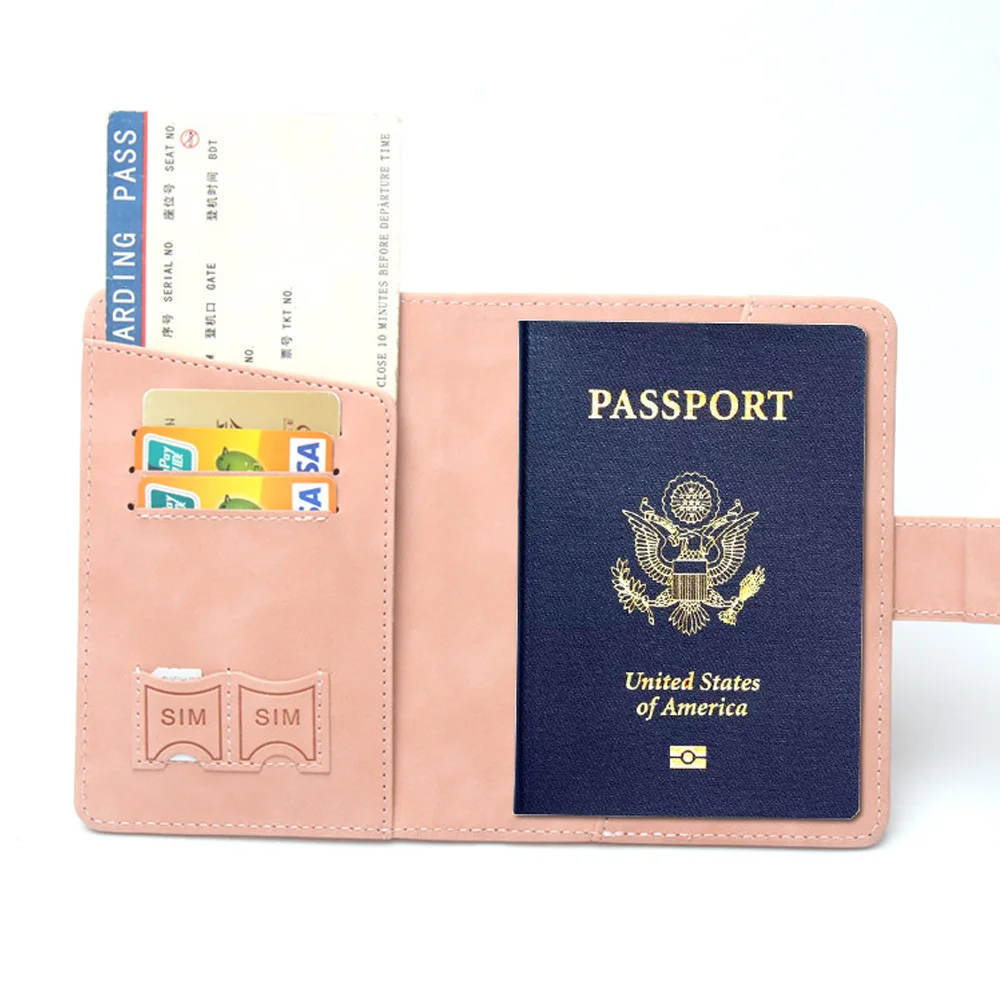 Travel Accessories Customizable Passport Cover First Name Travel Passport Cover Wallet Men and Women ID Card Holder