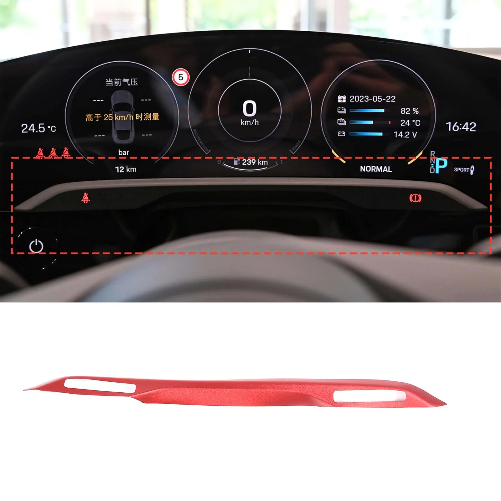 

For Porsche Taycan 2019-2022 Car Dashboard Indicator Light Display Decorative Strip Aluminum Alloy Interior Accessories LHD