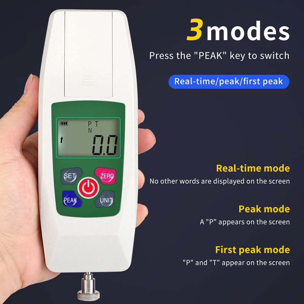 100N Digital Push Pull Force Gauge Portable KF-100 Force Meter 10KG 22Lb 360Oz Mini Dynamometer Push Tension Pressure Tester