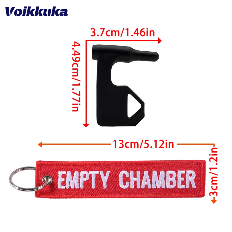 Tactical Chamber Safety Flag Empty Chamber Remove Before Firing Double Sided Embroidery Keychain With Black Built-in Flathead