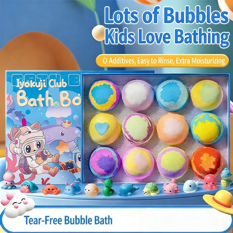 

12pcsx60g Bath Ball Bubble Tub Special Bath with Toy Bath Salt Bath Ball Gift Box One Piece Drop Shipping