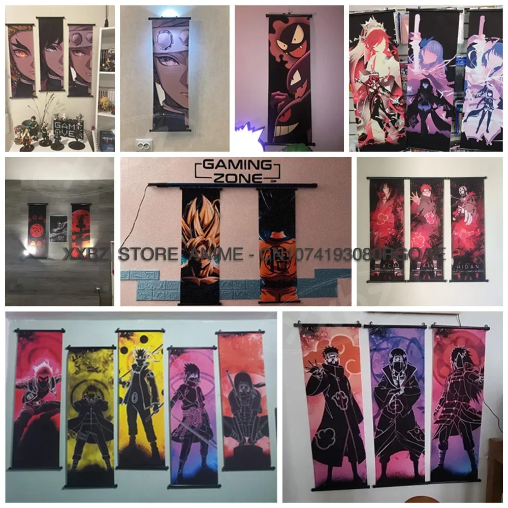 Genshin Impact Games Figuren Scrolls Foto Zhongli Woondecoratie Hangende Schilderijen Shenhe Muur Kunstwerk Posters Behang