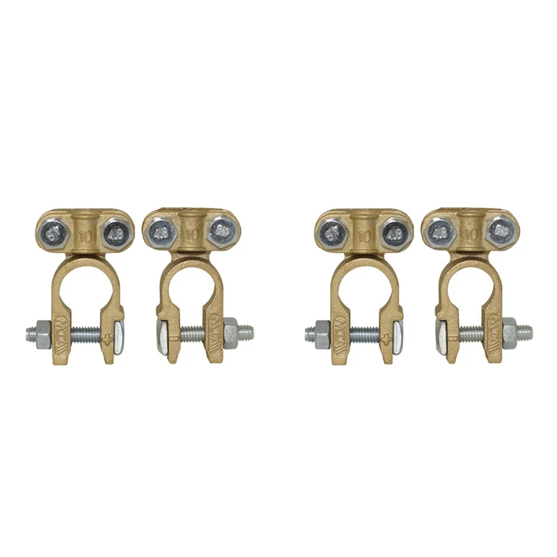 

4X Solid Brass Heavy Duty Angle Battery Top Post Cable Terminal Wire Terminals Battery Connector Terminal Battery Clamp