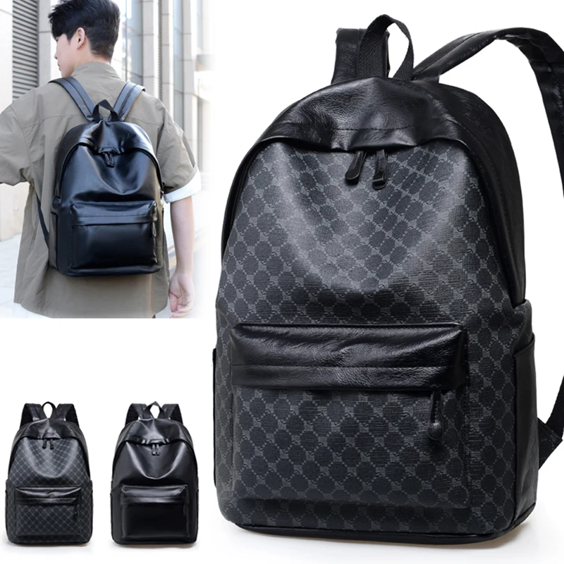 

Luxury Business PU leather Backpack Men Retro Design Men's Backpacks Fashion Business Laptop Backpack Student School Bag Backbag