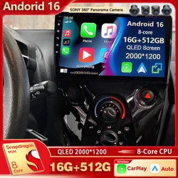 Android 16 For Peugeot 108 Toyota Aygo B40 2014-2021 Citroen C1 2K QLED Android Car Radio Multimedia Video Player GPS 4G stereo