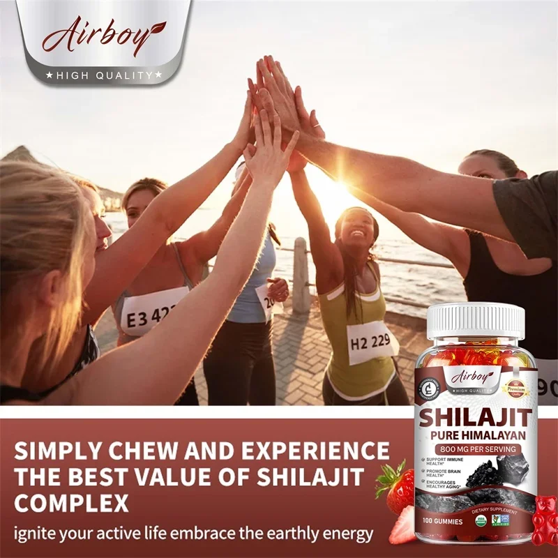 Shilajit Gummies 800mg - Relieve Stress and Increase Energy Levels, Supporting Brain Health and Cognitive Function