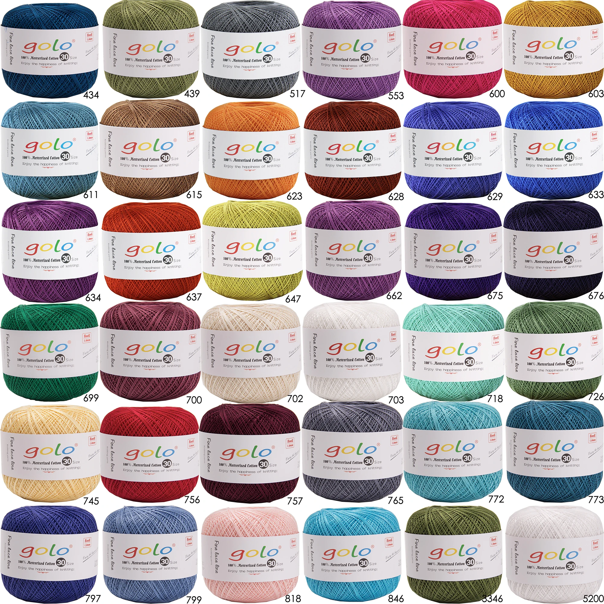 golo Crochet Thread Size 30 Lace Yarn for Hand Knitting Crochet Yarn for Knitting