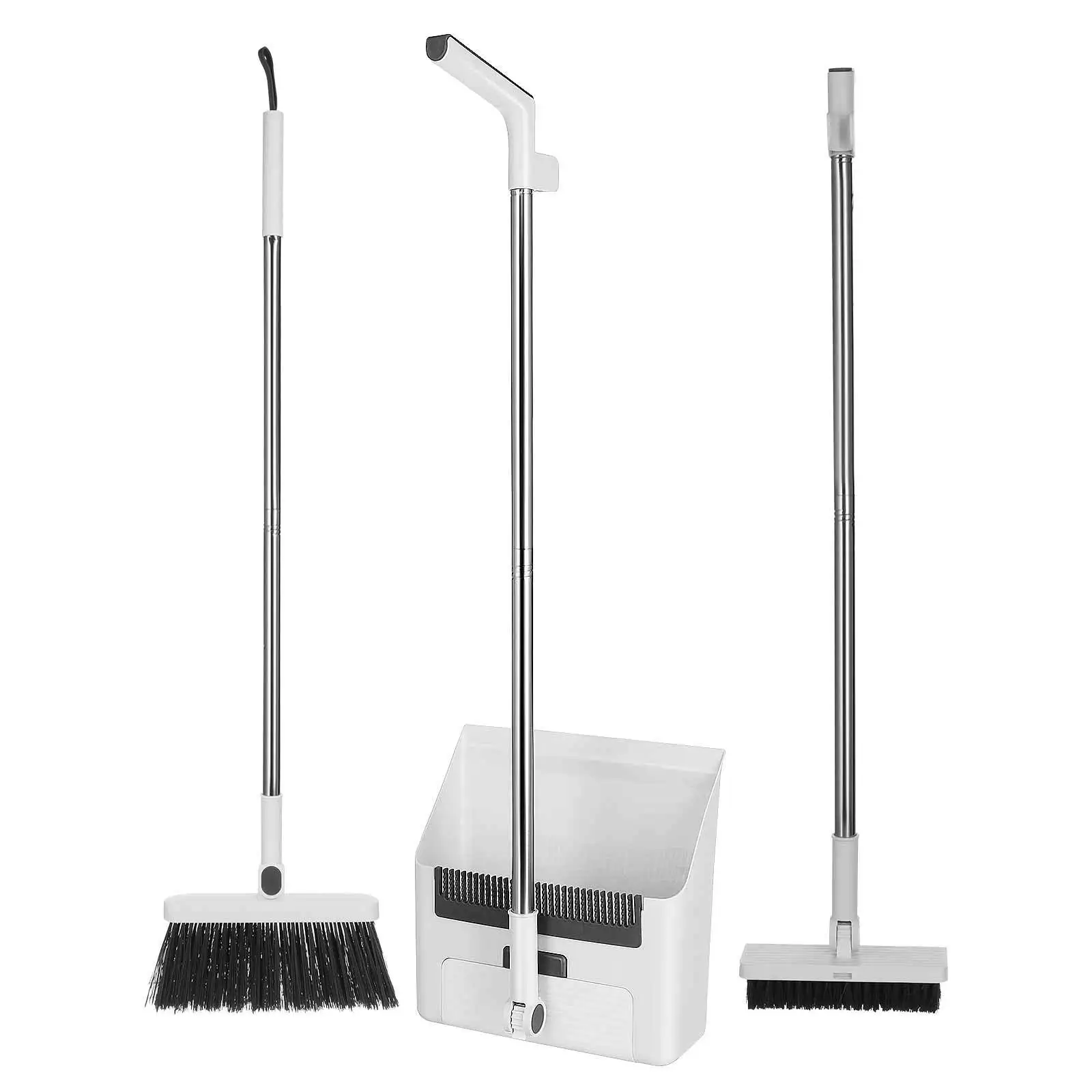 

1 комплект, складная метла и совок 3-в-1, прочный поддон для пыли, метла для чистки в помещении и на открытом воздухе и поддон для пыли