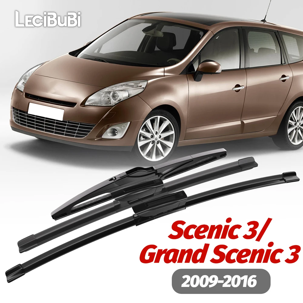 

1set Front & Rear Windshield Wiper Blades Windscreen Wipers For Renault Scenic Grand Scenic 3 2009-2016 2010 2011 Accessories