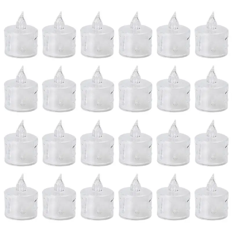 

Flameless LED Candles Crystal LED Tealight Candle 24X Flashing Battery-Powered LED Small Candles Suitable For Weddings Dining