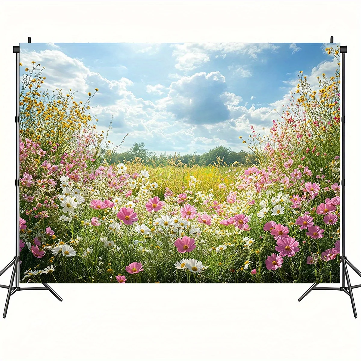 Large Floral Tapestry 150x300cm Meadow Garden Wall Decor Boho Spring Flower Landscape Home Art