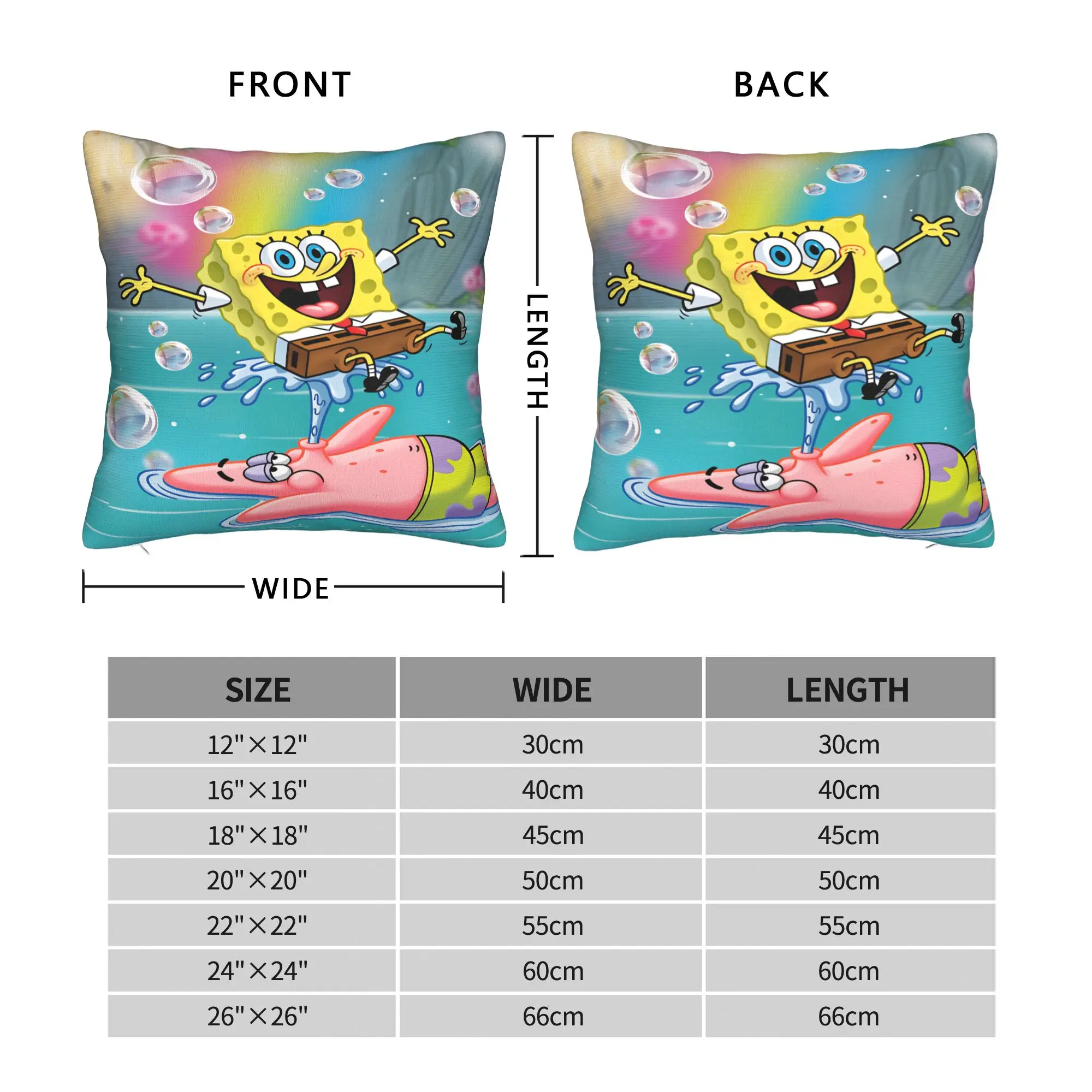 S-Spongebobs Pillowcases  Fashion Pillow Case For Living Room Chair Square Pillow Cover