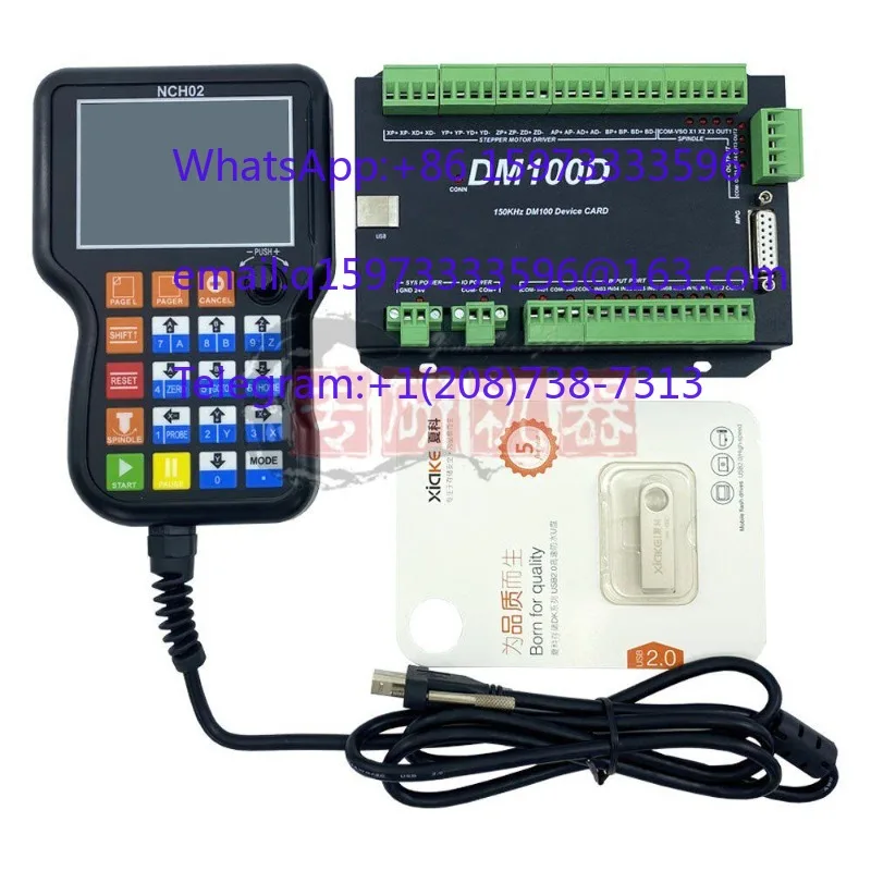 New 5 Axis DM100 Handheld Control System with NCH02 Offline Controller for 3/4/5 Axis G Code Applications