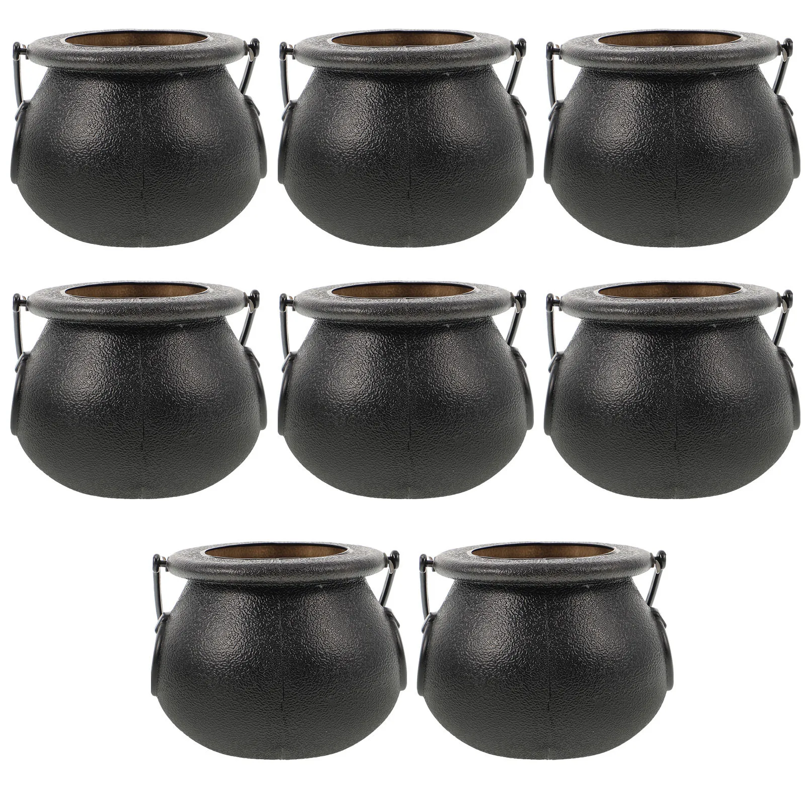 

8 pcs Witch Candy Jar Halloween Cauldron Plastic Bucket For Party Decoration Container Spooky Candy Holder Props