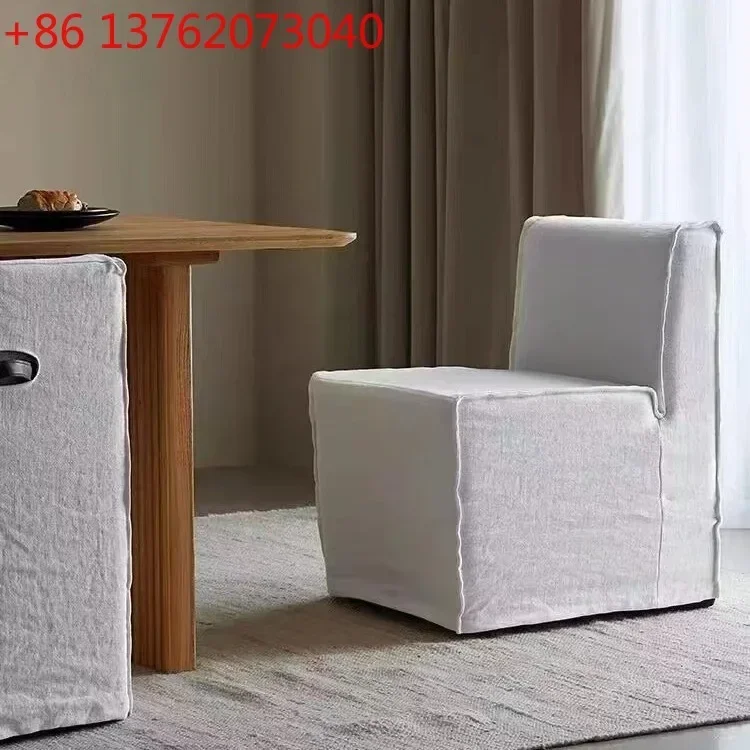 

2026Japanese-style wabi style linen dining chair sofa chair retro American dressing stool