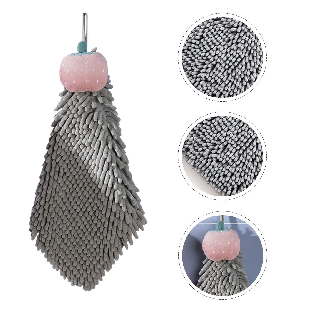 

Thick Chenille Hand Towel Hanging Water Absorbent Reusable Washcloth Drying Cloth For Baby Kids Home Travel Hangable