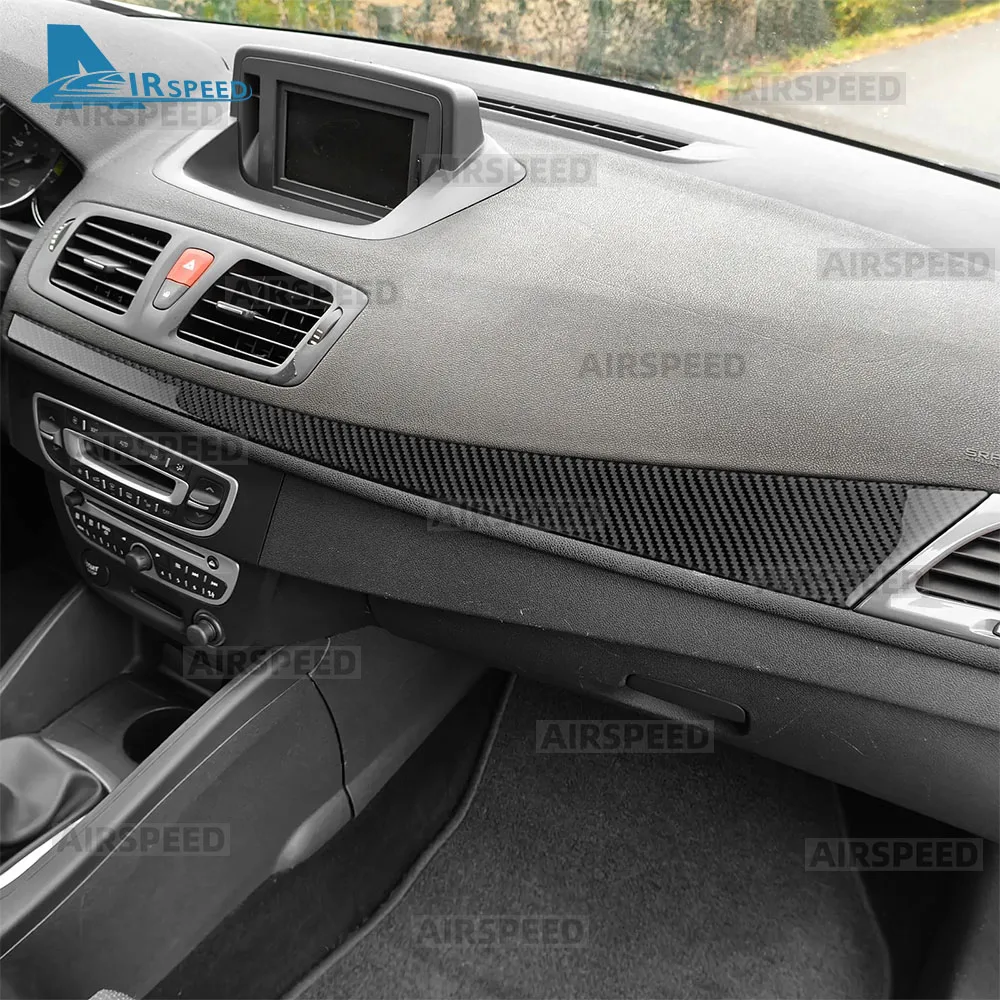 Real Soft Carbon Fiber Sticker For Renault Megane 3 RS 2009 2010 2011 2012 2013 2014 2015 Car Below Dashboard Air Vent Outlet