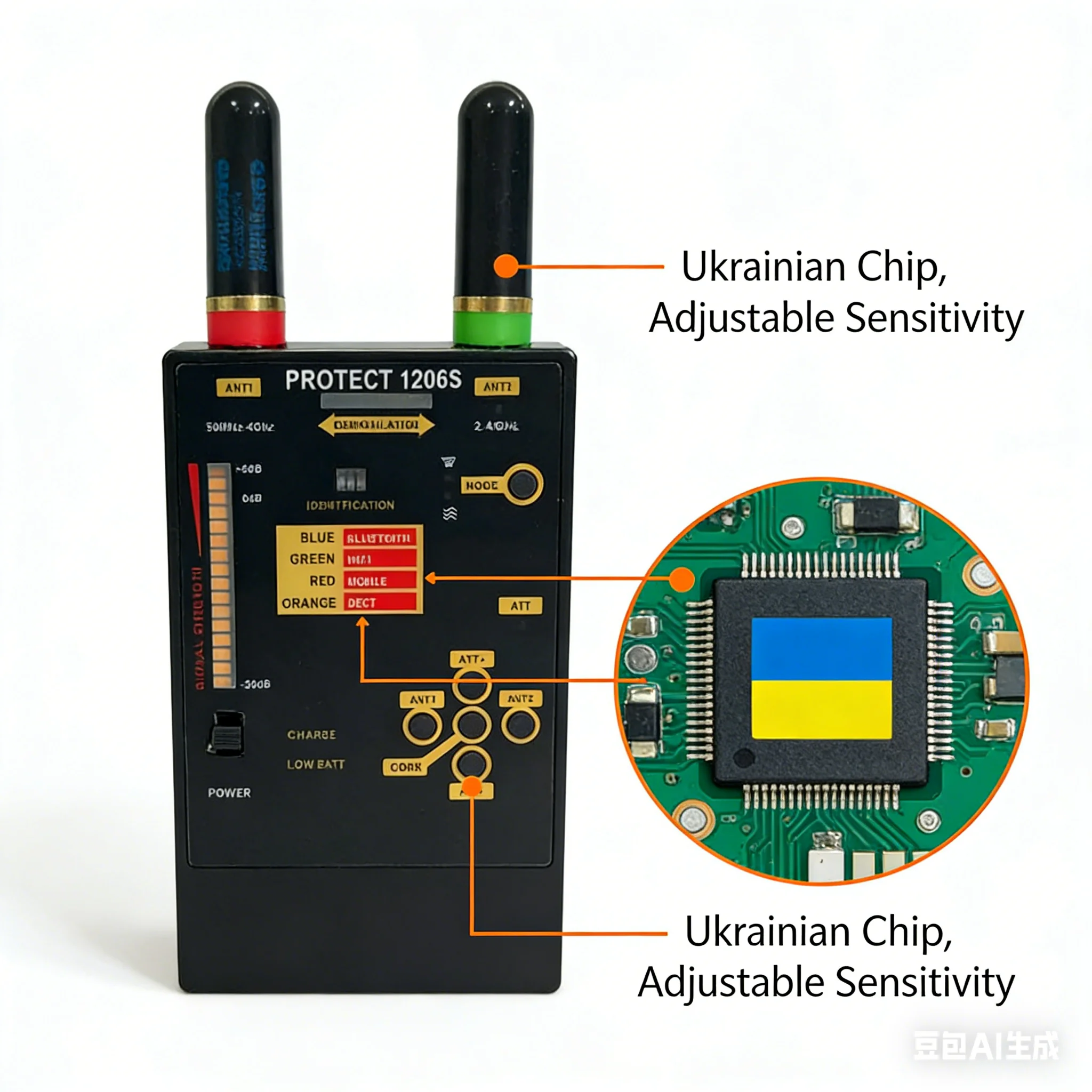 Professional Camera Detector Anti-monitor Anti-sneak Shooting Surveillance Anti-gps Positioning Tracking GPS Scanner 1206S