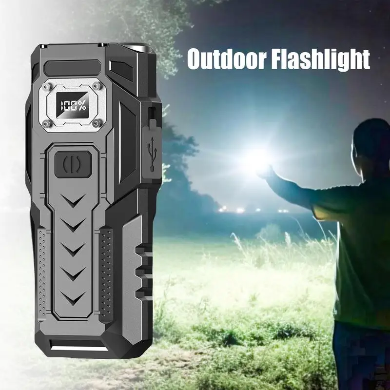 

Bright Flashlight Rechargeable Small Powerful Flashlight With Magnet Battery Life Indicator Waterproof High Powered Flashlight