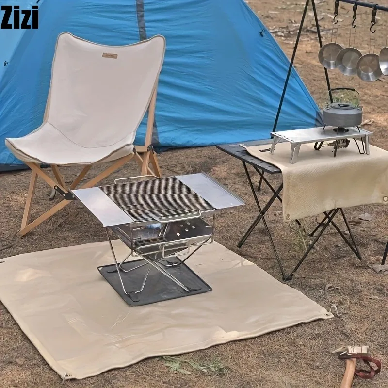Fireproof Stove Grill Mats Insulation Camping BBQ Temperature Resistant Rugs for Lawn Protection Fiberglass Fireproof Mat