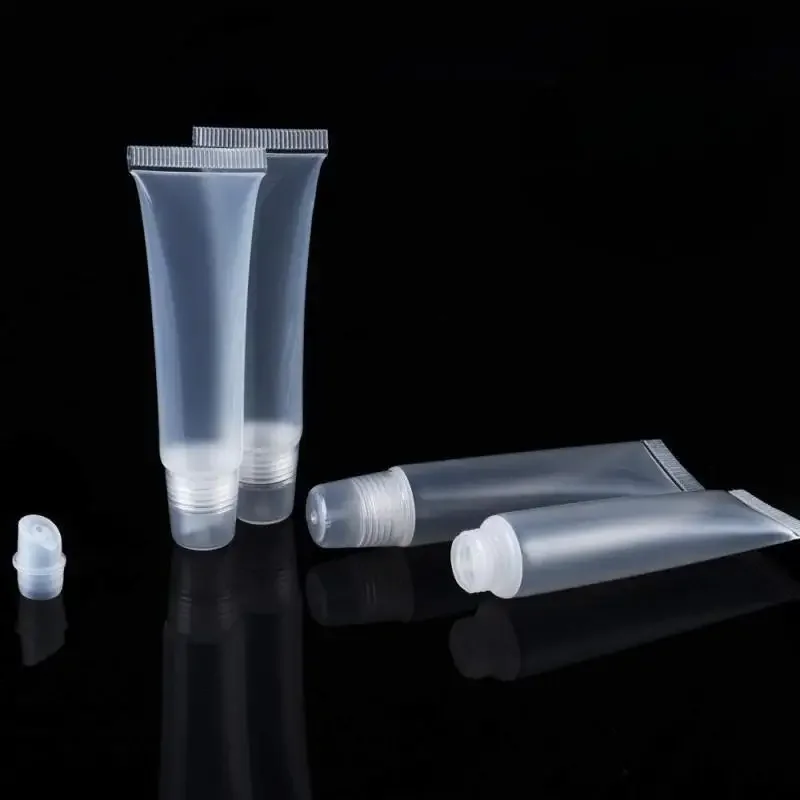 Lip Gloss Tube Squeezy Lipstick Soft Tube Empty Lipbalm Container Clear Squeezable Cream Bottles Clear Plastic Soft Hose Tube