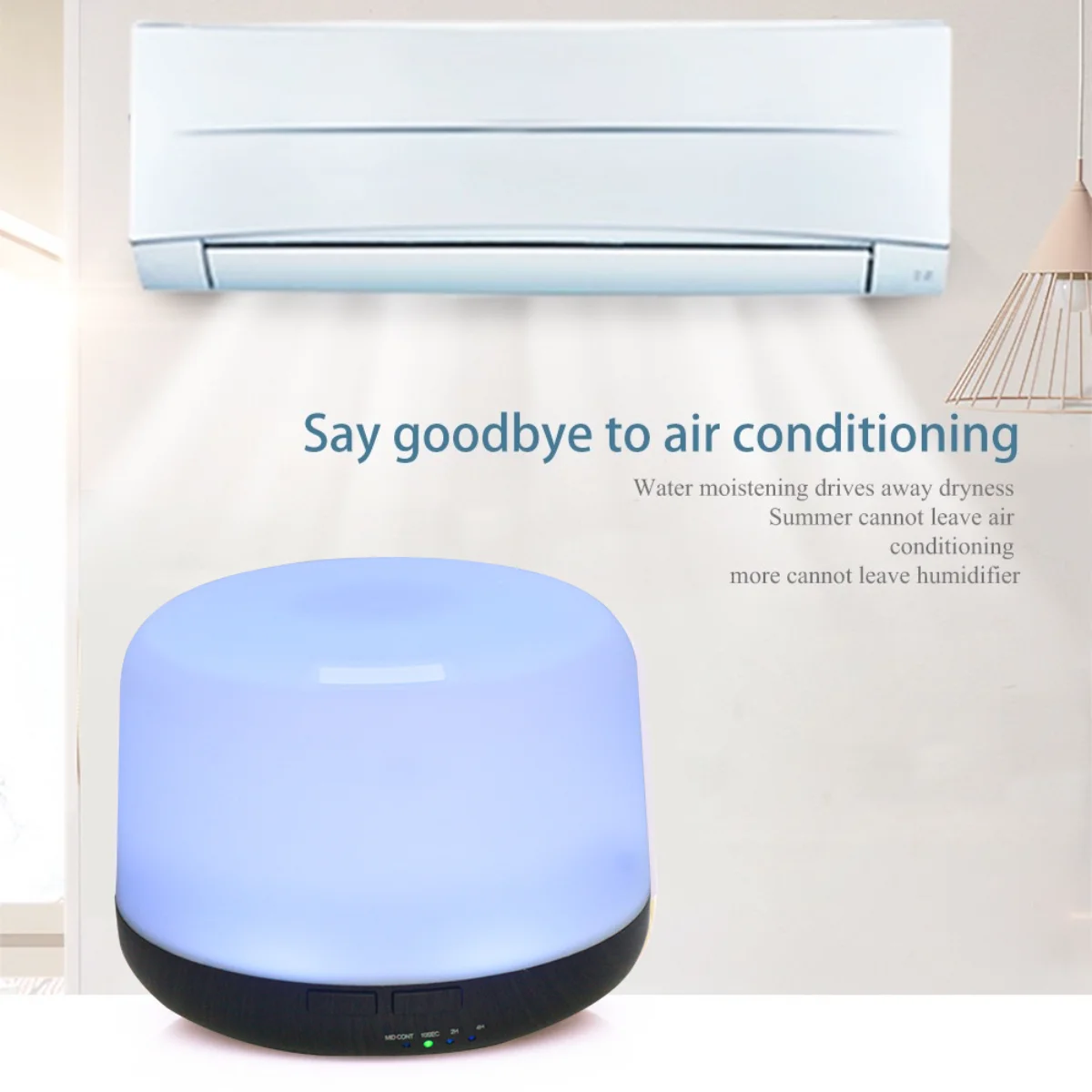 Ultra-Quiet 500ml Essential Oil Diffuser with Remote & 7 Colors LED Light, Large Room Humidifier, Includes 3 Essential Oils