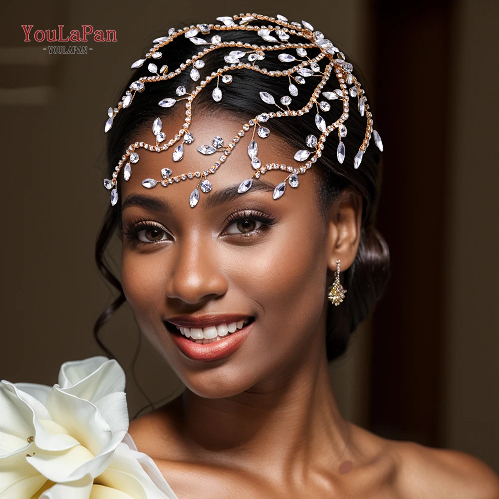 YouLaPan Handmade Bride Hair Comb Gold Silver Color Wedding Headband Bride Hair Accessories Bridesmaid Party Headpieces HP481