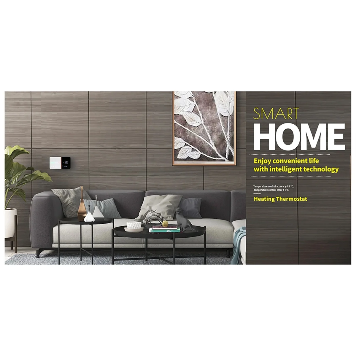 AA87C Termostat WiFi Cerdas untuk Ketel Gas Berfungsi untuk Pemanas Boiler Alexa Google Home 5A