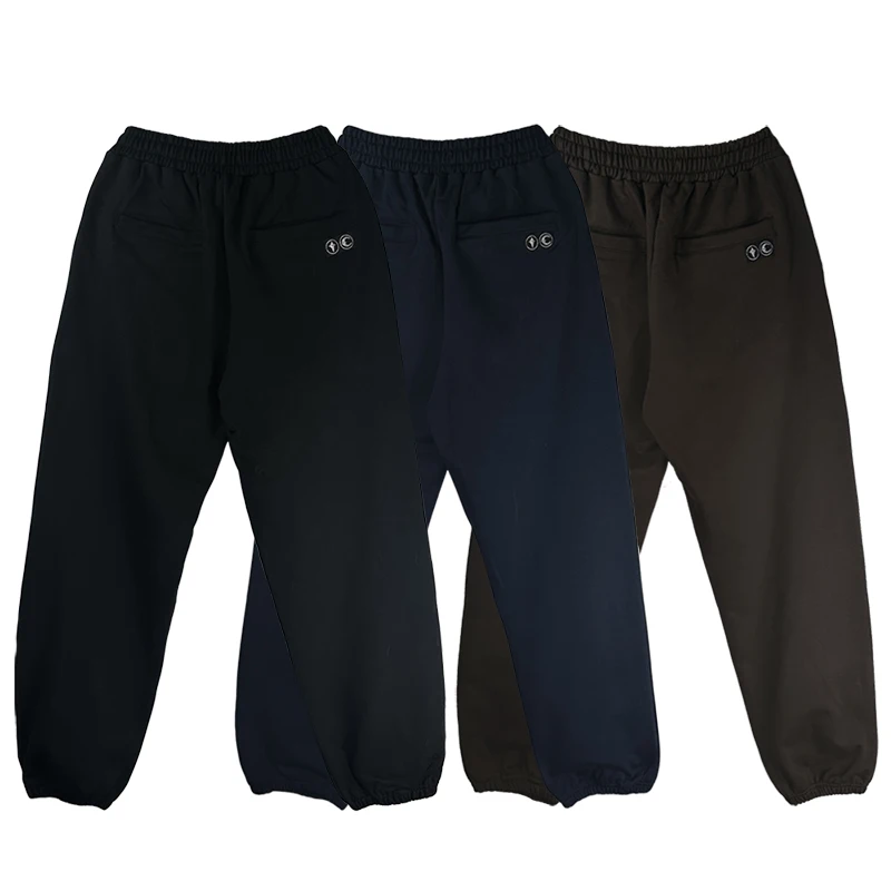 Coupe ample jeune Sle pantalons longs coréen Faion décoratif revers loisirs pantalons de sport pour hommes saison d'automne pantalons décontractés