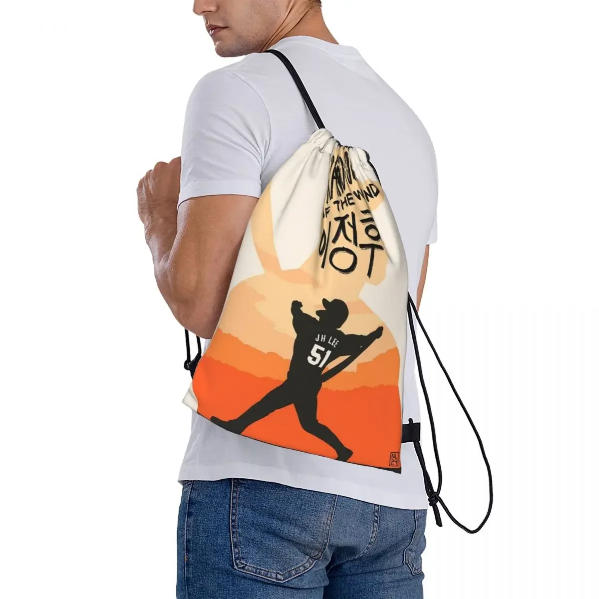 Mochilas con cordón para hombre y mujer, morral informal y portátil con bolsillo, bolsa deportiva para la escuela