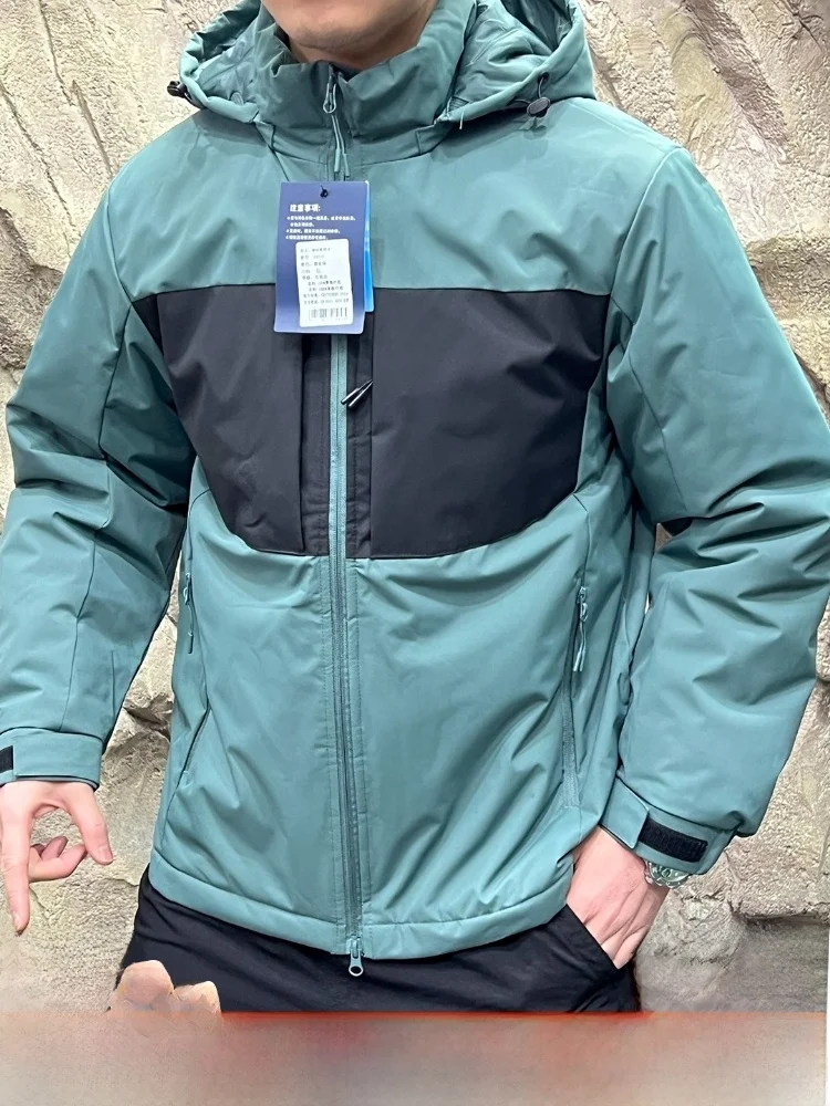 

Outdoor Men's Thiened Warmth Cotton Jaet Bla Gold aphene Waterproof Windproof Autumn Winter Youth Stand Fit Hooded