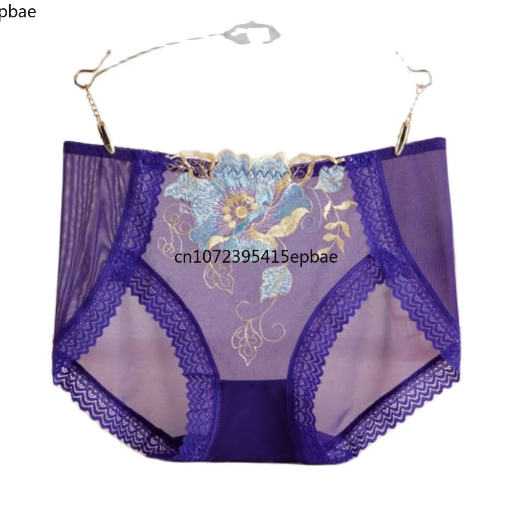 

Comfortable Smooth Panties Wholesale Sheer Mesh Gauze Sexy Embroidered Lace Lace Mid-Waist Comfortable Breathable Women Panties