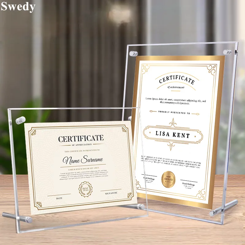 3 PCS A4 210X297MM Acrylic Sign Holder 8.5 x 11 inches Table Menu Board Display Stand Paper Holder For Restaurants, Office, Home
