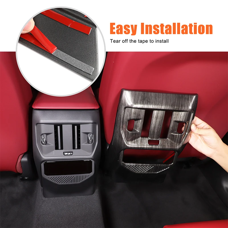 

For BMW X3 G45 2025 ABS Black wood grain Car Rear Air Outlet Panel Anti Kick Cover Trim Decoration Accessories