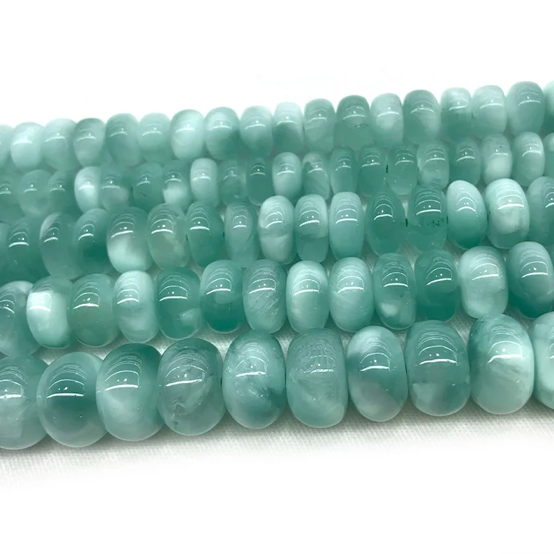 Natural Peacock Angelite Stone Beads 15'' Rondelle DIY Spacer Loose Beads For Jewelry Making Beads Bracelet Necklace For Women