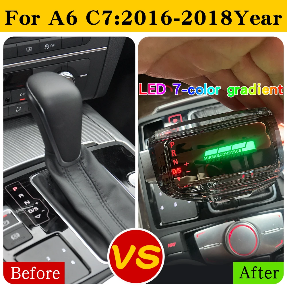 For Audi A6C7 A3 8v 8l A7 A1 S Q RS 2 3 4 5 6 7 TT mk3 Car Automatic LED Crystal Gear Shift Knob Stick Lever Head Gearbox Handle