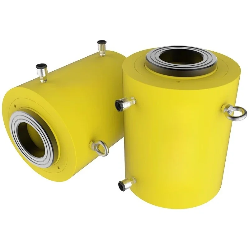 Electric hollow hydraulic jack, double one-way piercing top
