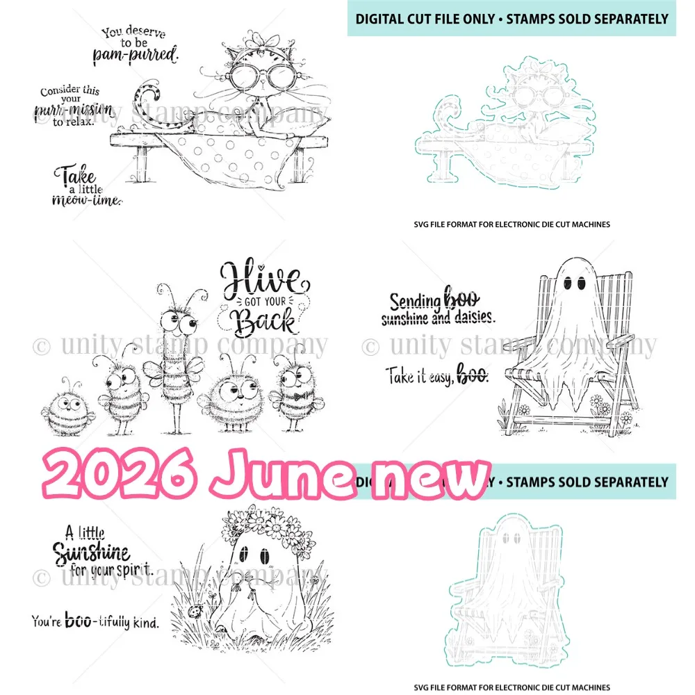 2026 Juni Neu: Entspannende Geister-Metall-Stanzformen und Stempel für DIY-Scrapbooking, Fotoalben, Prägung, dekorative Papierkarten