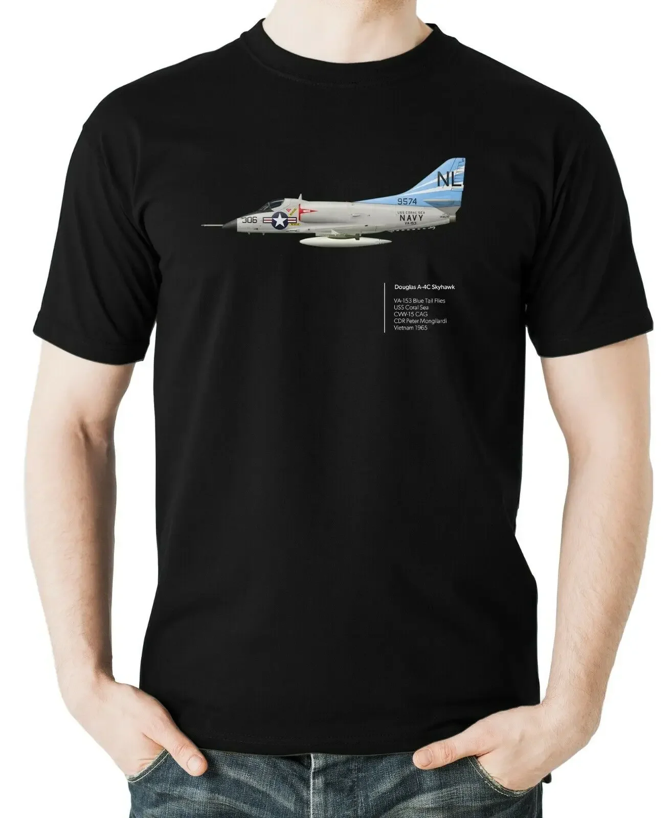 

A-4C Aviation Themed Men T-Shirt Short Sleeve Casual 100% Cotton O-Neck Tshirt