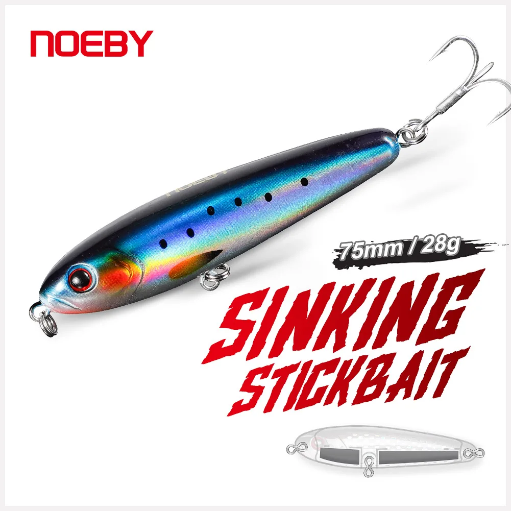 

NOEBY Sinking Pencil Fishing Lure 75mm 28g Long Casting Stickbait Wobblers Artificial Bait for Bass Trout Sea Fishing Lure