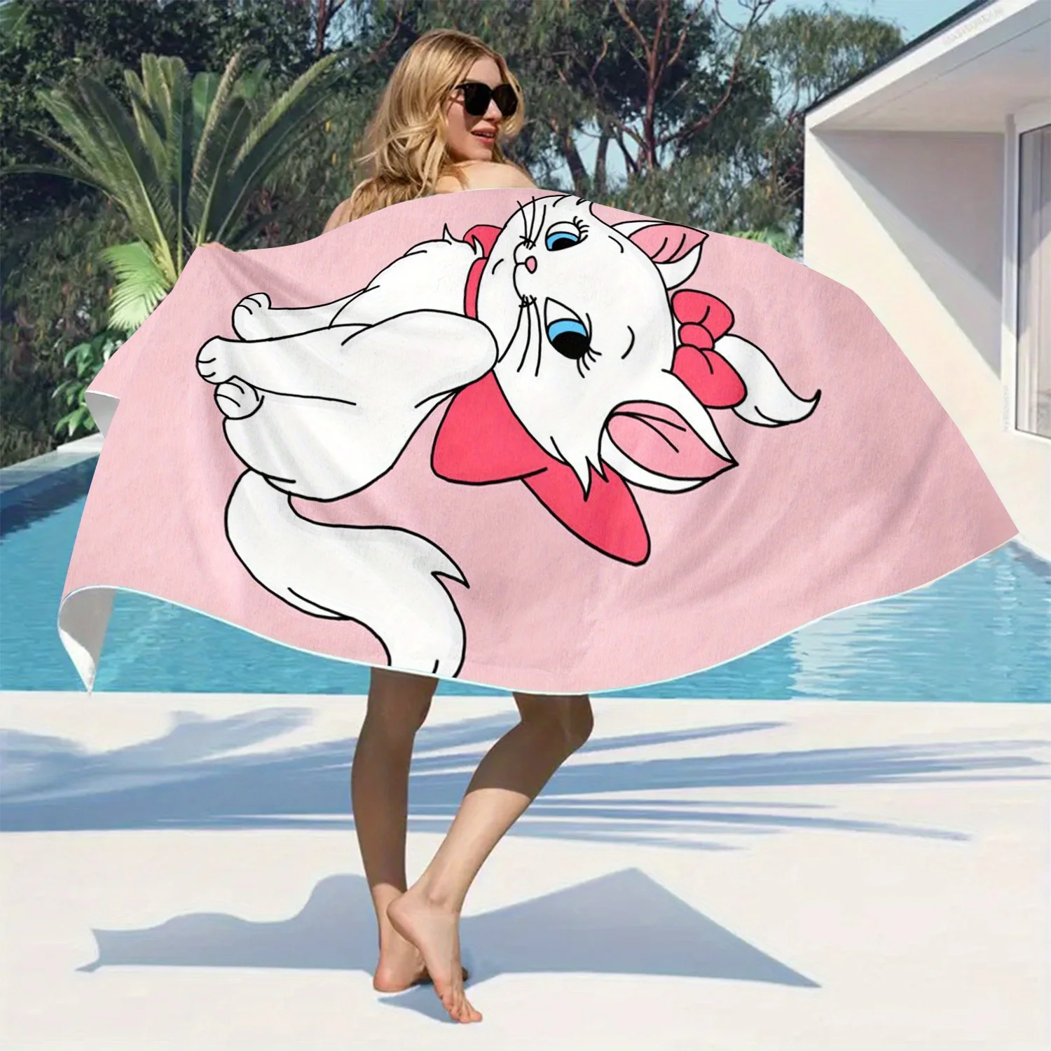 Toallas de playa con un diseño Marie, regalo perfecto de secado rápido para piscina, natación, gimnasio, yoga, acampada y entusiastas de la playa.