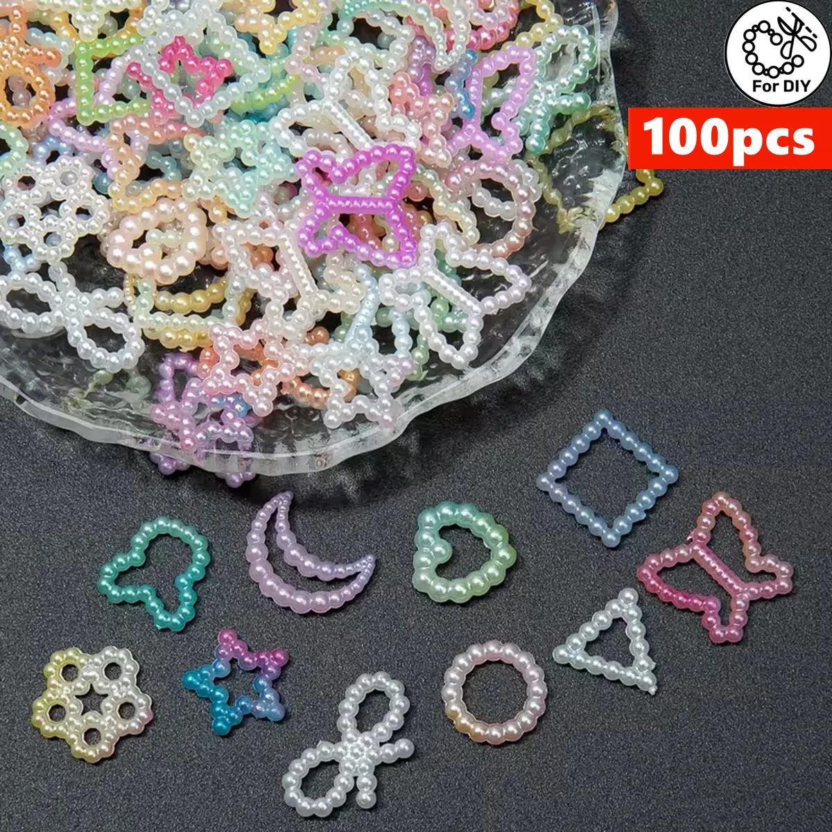 100 perles multicolores rondes de 10-20 mm, formes variées, pour la fabrication artisanale de bijoux et la décoration DIY