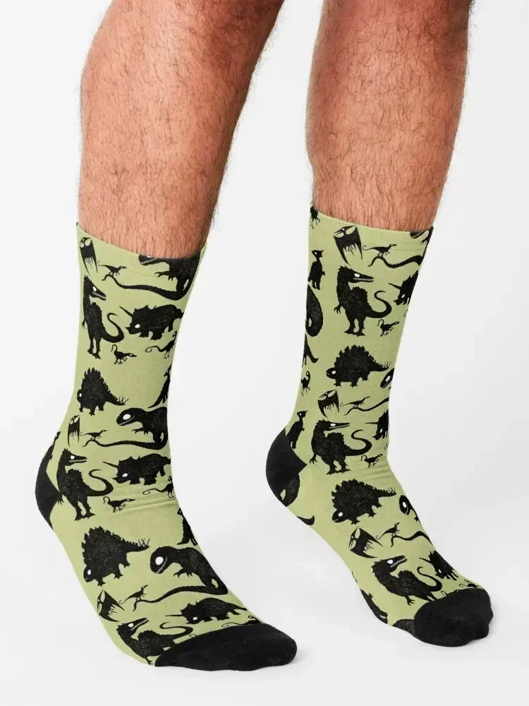Silhouetted Dinosaurs Socks winter thermal cute set Running Luxury Woman Socks Men's