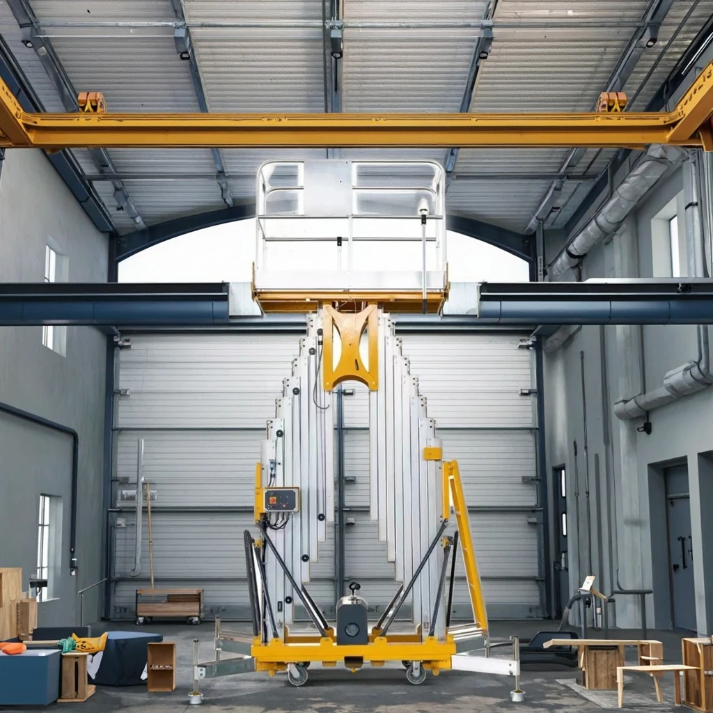 New 8m 10m 12m 250kg High End Dual Mast Hydraulic Lifting Chain Aluminum Alloy Telescopic Platform For Lift And Carry