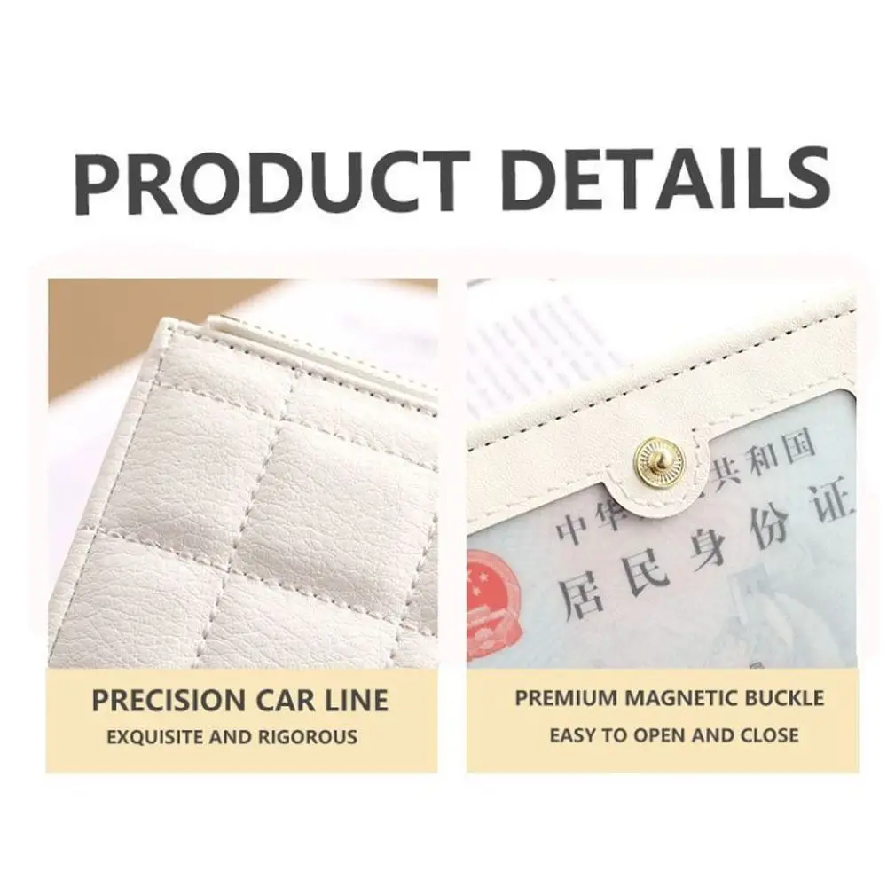 Модный женский короткий кошелек из искусственной кожи в клетку с несколькими держателями для карт, маленький кошелек на молнии