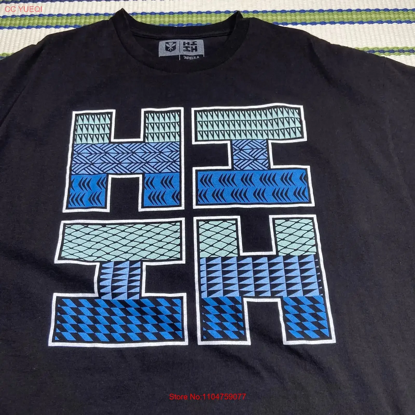 Hawaii HI Finest T Shirt Men 2XL Black Blue Aloha Hawaiian Kanaka Logo Local vintage Washed Slightly designer clothes