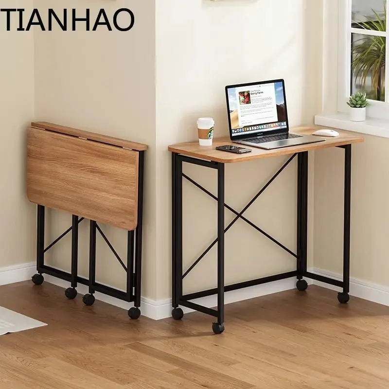 Folding movable  home student computer study bedroom bedside desk, office computer  table