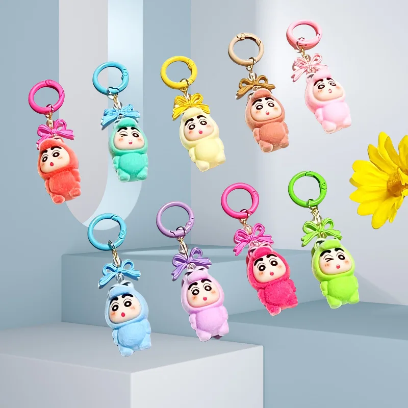 

5pcs Anime For Crayon Shin-Chan Keychains Pendant For Car Keychain Creative Women Doll Keyring Gifts