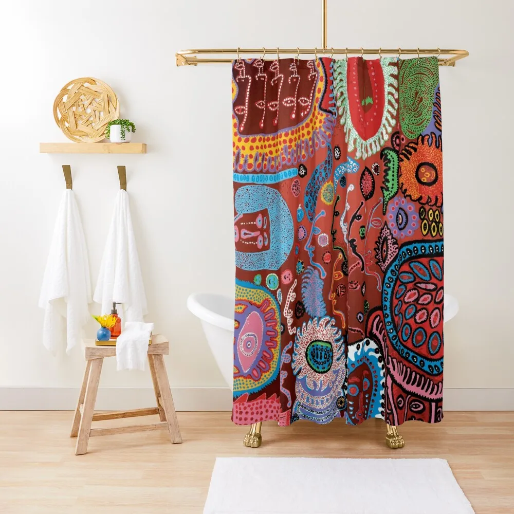 

yayoi face art Shower Curtain Waterproof Shower And Anti-Mold Funny Shower Bathroom And Bathroom Curtain