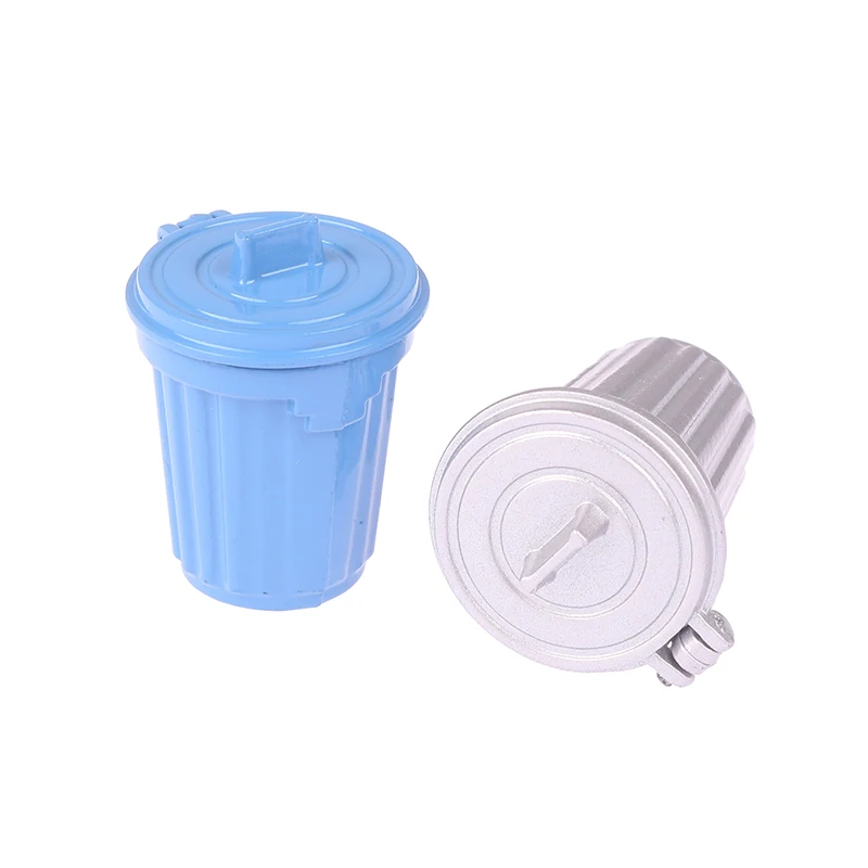 1:12 Dollhouse Decor Toys MiniTrash Can Model / Mini Waste Bin / Pen Organizer Home Storage Can Plastic Rolling Trash Bin